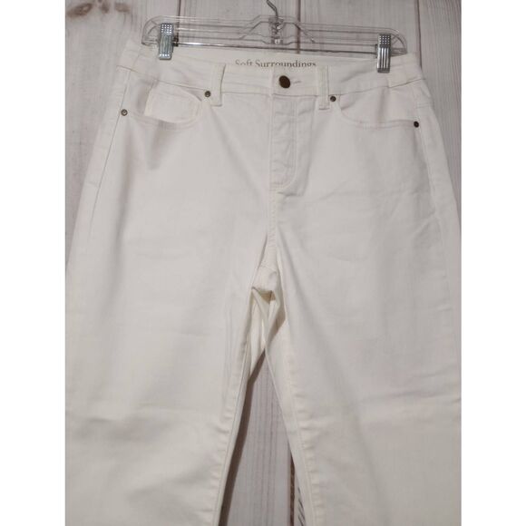 Soft Surrounding Jeans Ladies Medium Petite White Cropped - Picture 3 of 8
